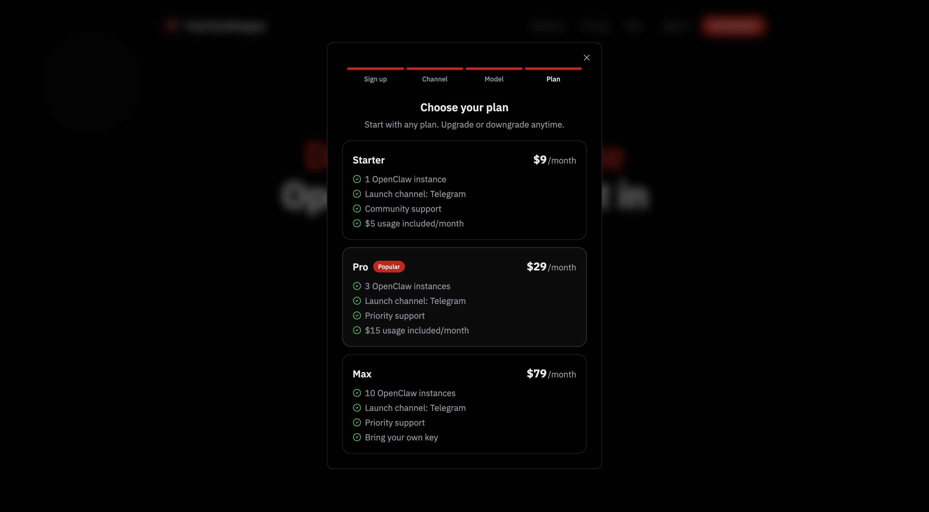 Choose a subscription plan