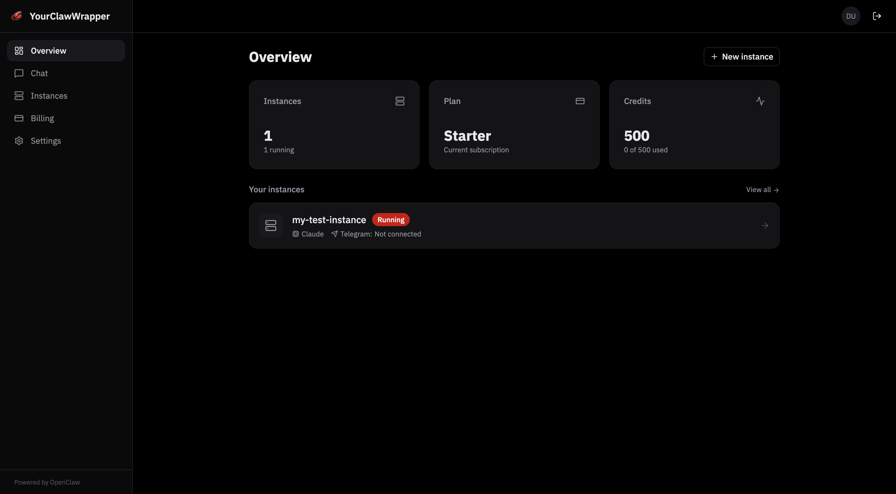 Dashboard overview